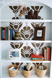 Life as a Thrifter Stencilled Shelf